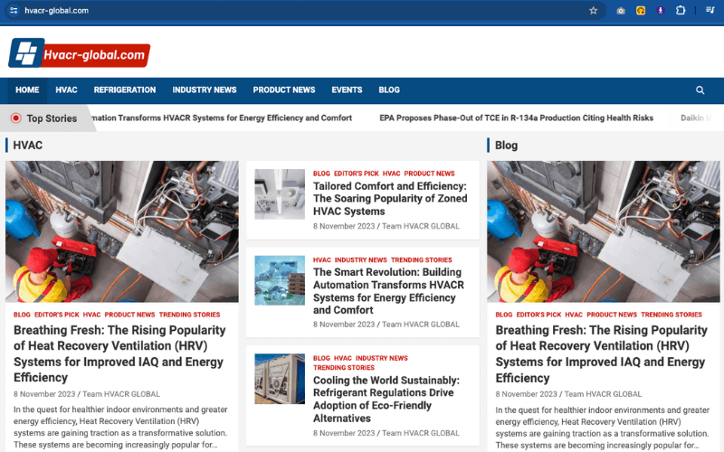 Featuring a seamless blend of HVACR imagery