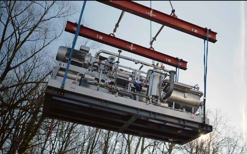 Sabroe NH3 heat pump in seawater DH scheme