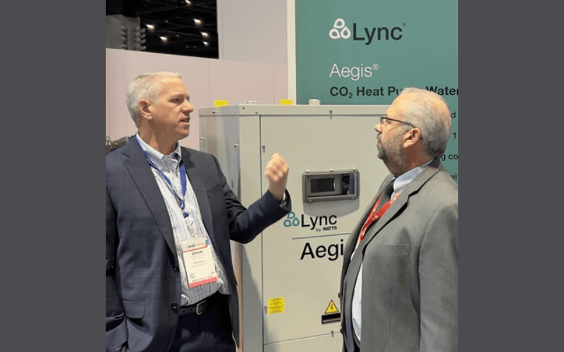 Lync Aegis® CO₂ heat pump water heaters set a high bar by delivering superior energy efficiency and producing hot water up to 170° F without the need for supplemental heat
