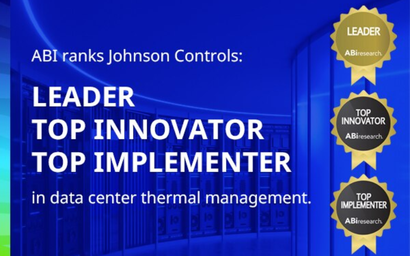 Johnson Controls named leading thermal management provider for data centers by ABI Research